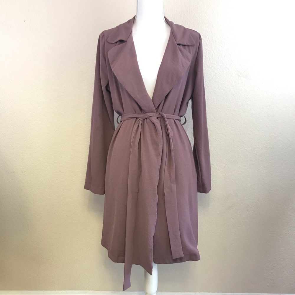 Deep Lavender Trench Style Duster Jacket